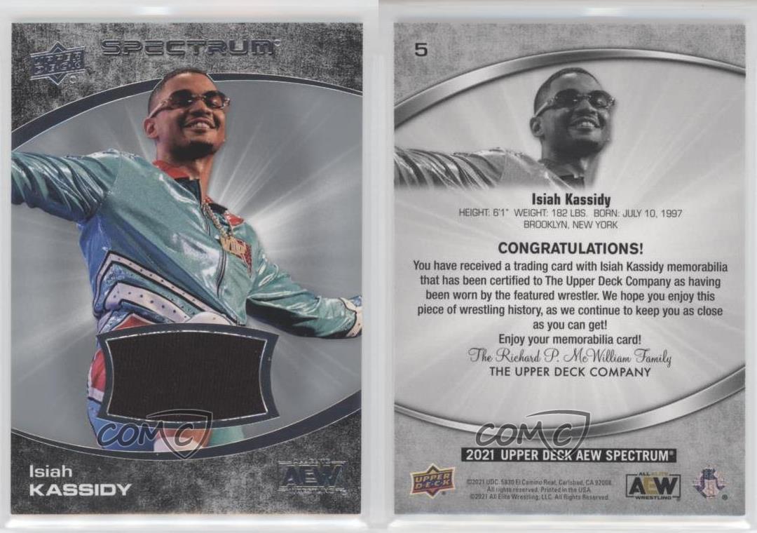 2021 Upper Deck AEW Spectrum Memorabilia Isiah Kassidy #5 Rookie RC