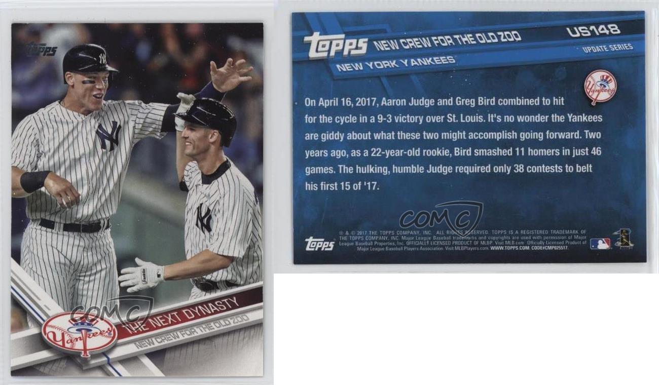 2017 Topps Update en ligne Aaron Judge Greg Bird #US148 Rookie RC