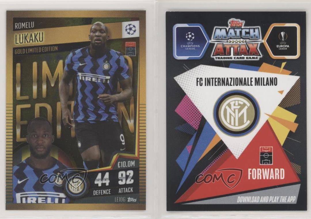 2020-21 Topps Match Attax 101 Limited Edition Gold Romelu Lukaku #LE10G - Picture 4 of 4