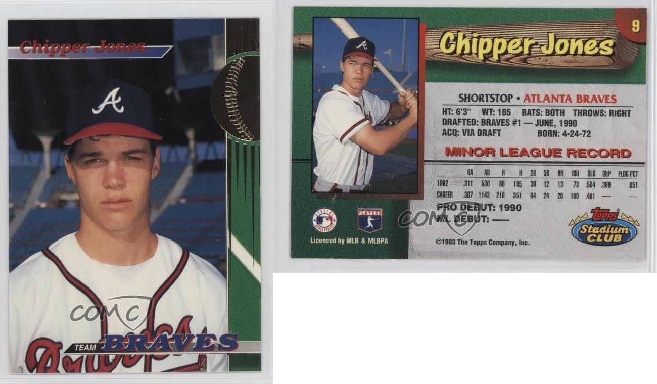 1993 Topps Stadium Club Teams Atlanta Braves 9 Chipper Jones Baseball