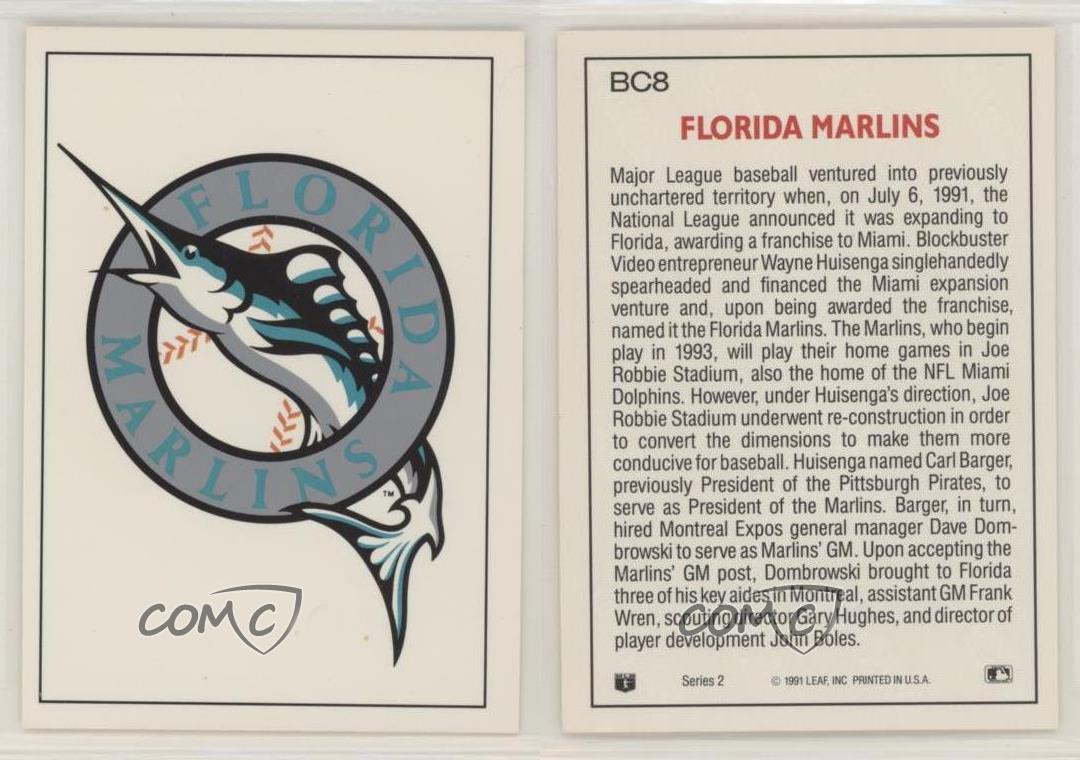 1992 DONRUSS BONUS CARDS #BC8 FLORIDA MARLINS at 's Sports  Collectibles Store