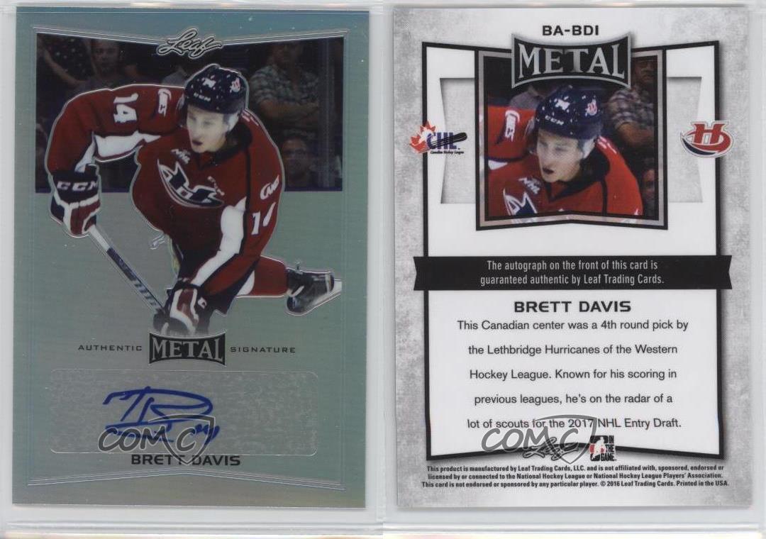 2015-16 Leaf Metal Silver Prismatic Brett Davis #BA-BD1 Auto