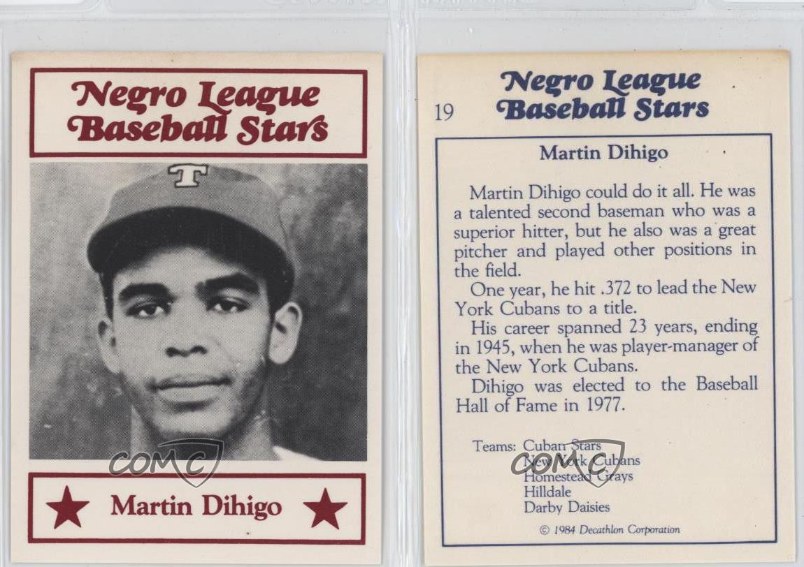 1984 Decathlon Negro League Baseball Stars Martin Dihigo #19 économies HOF