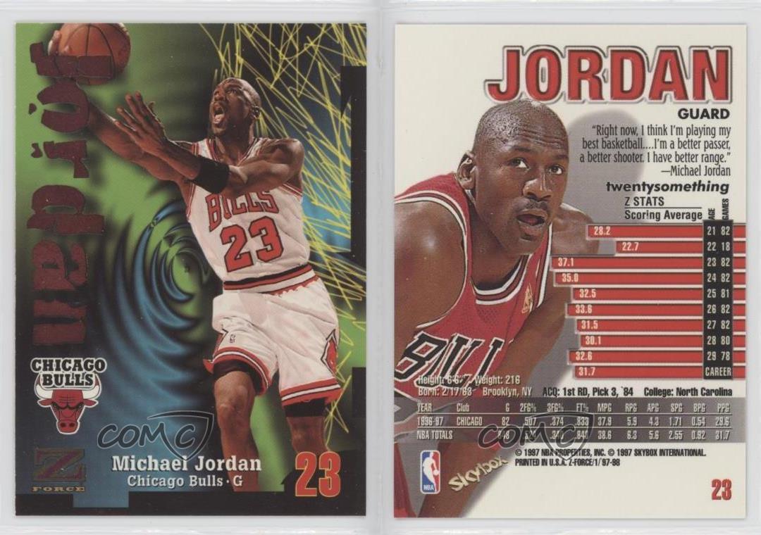 1997-98 Skybox Z-Force Michael Jordan #23 HOF - Picture 3 of 7