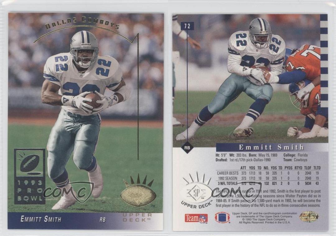 1993 Upper Deck SP 72 Emmitt Smith Dallas Cowboys Football Card eBay