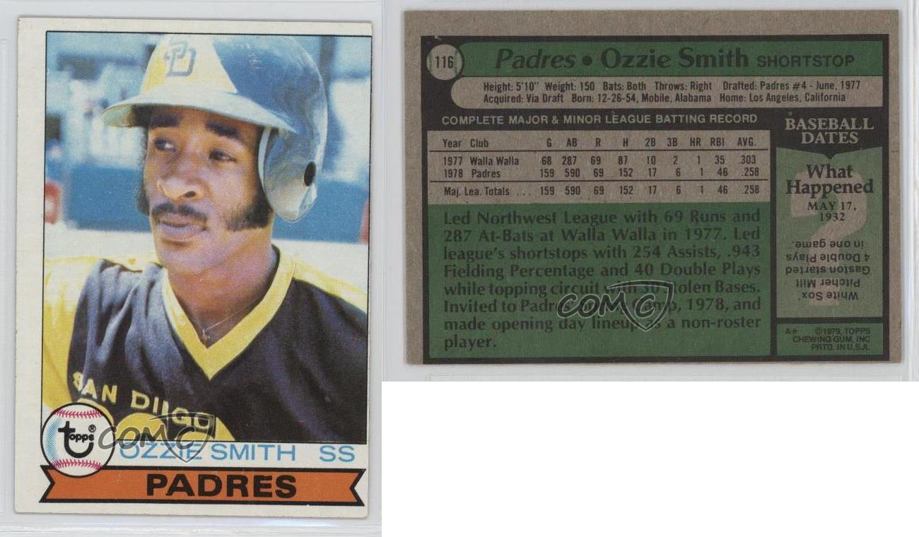 1979 Topps 116 Ozzie Smith San Diego Padres RC Rookie Baseball Card eBay