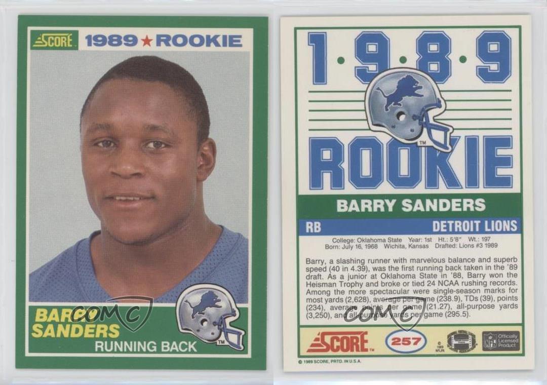 Barry Sanders Rookie Card Value 1989 Barry Sanders Rookie Cards The Ultimate Collector's