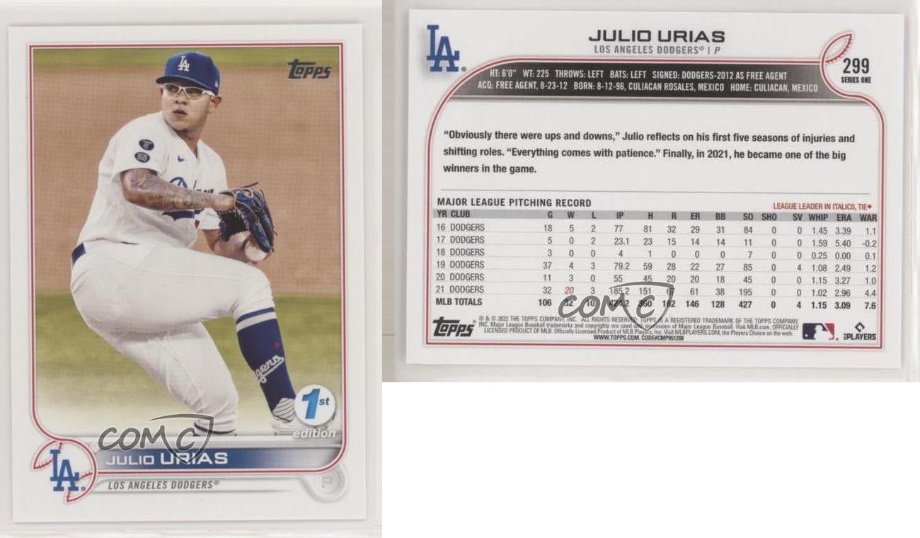 2022 Topps Series 1 Gold /2022 #299 Julio Urias