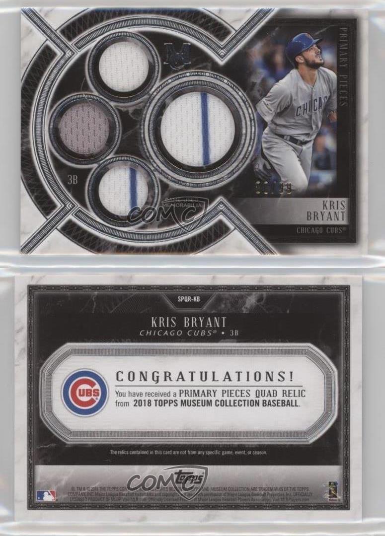 2018 Topps Museum Collection//99 #SPQR-KB Kris Bryant Chicago Cubs Baseball Card