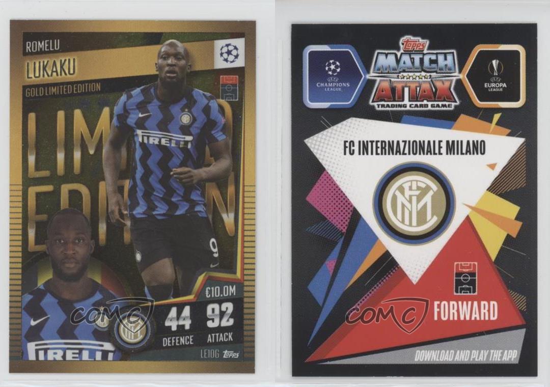 2020-21 Topps Match Attax 101 Limited Edition Gold Romelu Lukaku #LE10G - Picture 3 of 4