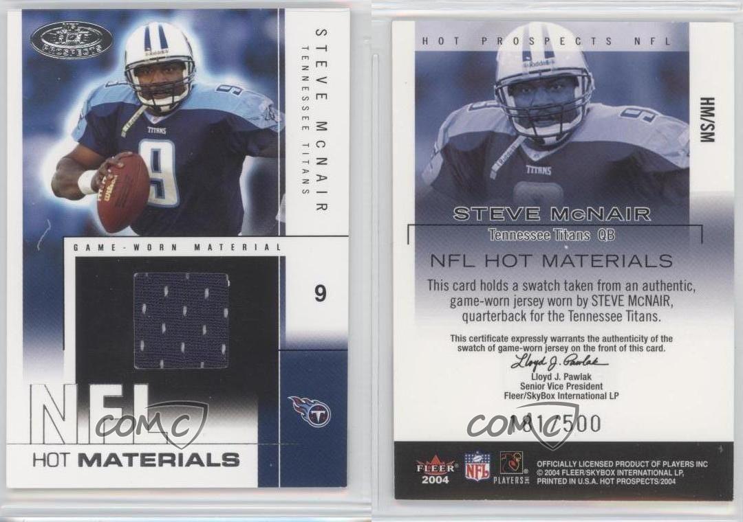 Fleer Hot Prospects Hot Materials 2004 White Hot/500 Steve McNair #HM/SM - Imagen 3 de 3