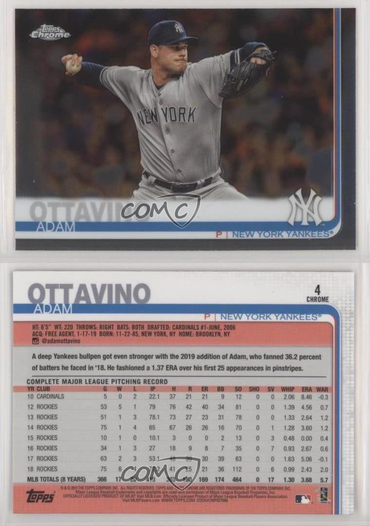  2019 Topps Update Chrome #4 Adam Ottavino New York