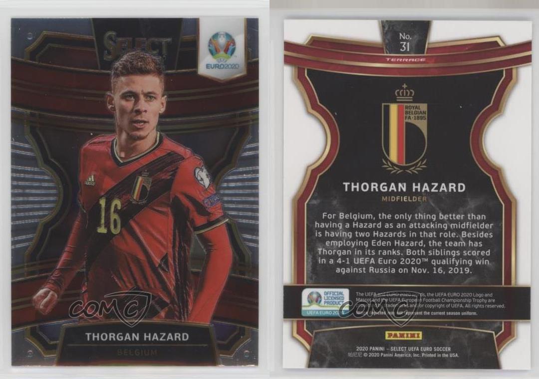 2020 Panini Select UEFA Euro Preview Terrace Thorgan Hazard #31 - Picture 4 of 4
