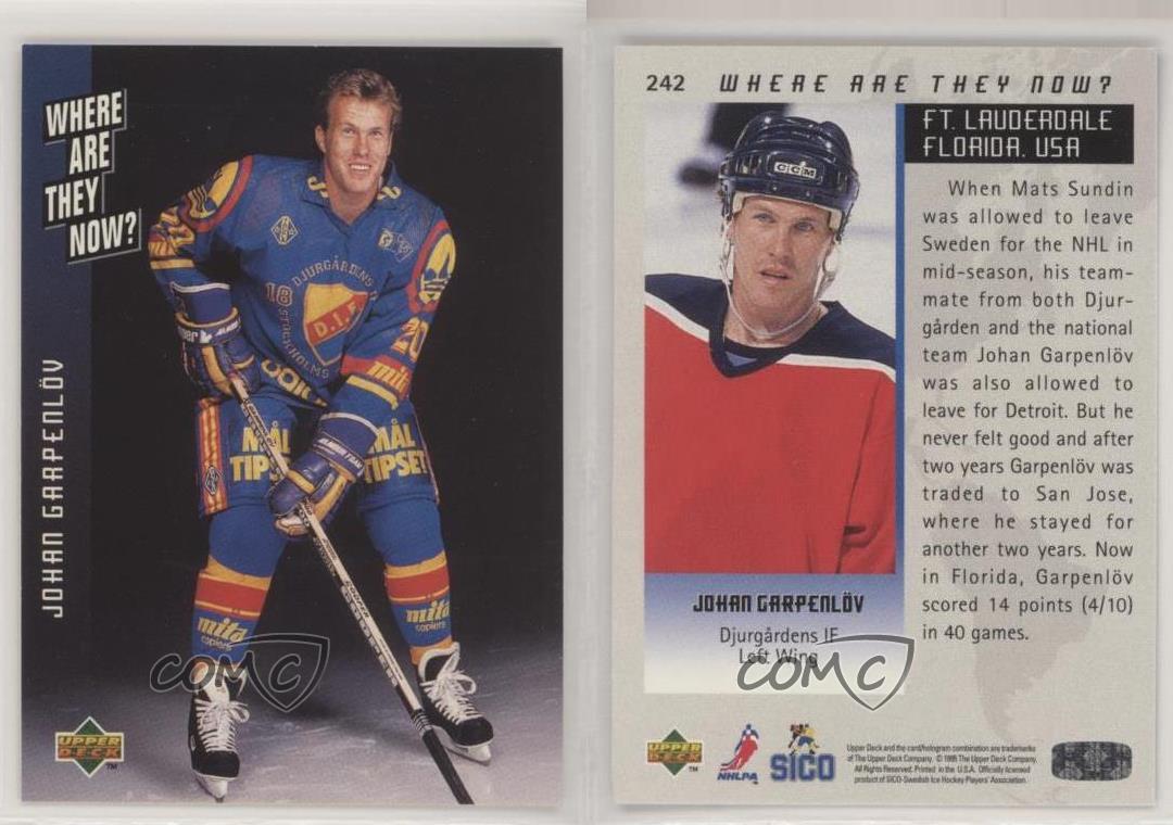 1995 96 Upper Deck Swedish Where Are They Now Johan Garpenlov 242 Ebay
