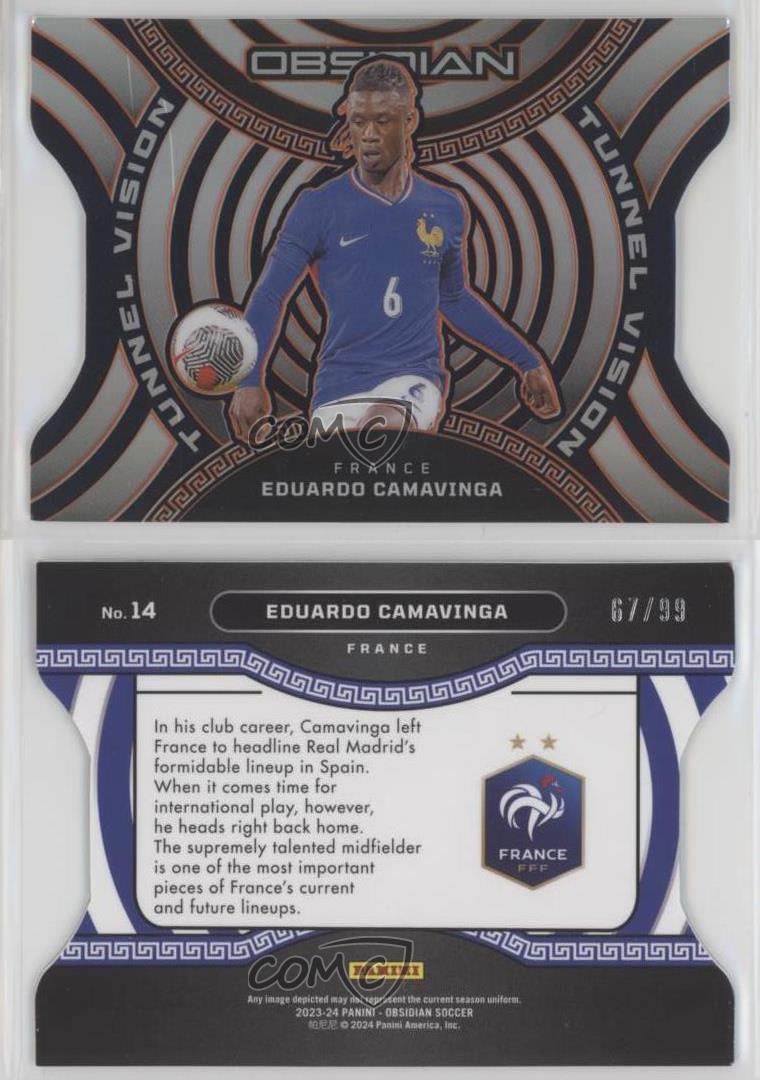 2023-24 Panini Ossidiana Tunnel Vision Incisione Elettrica Arancione /99 Eduardo Camavinga - Foto 3 di 3