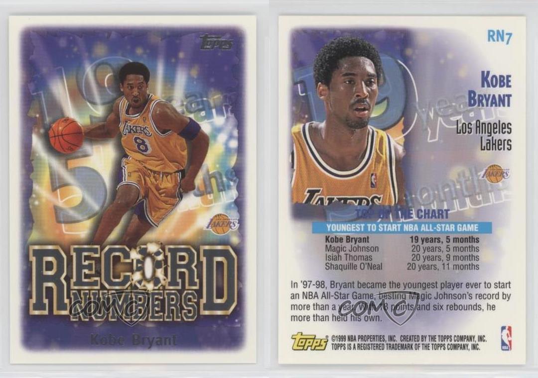 1999-00 Topps Record Numbers Kobe Bryant #RN7 HOF | eBay
