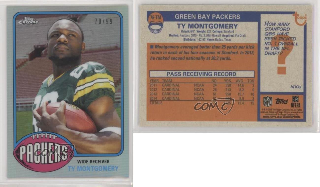 Details about   Ty Montgomery 2015 Topps Chrome insert parallel card 76-TM
