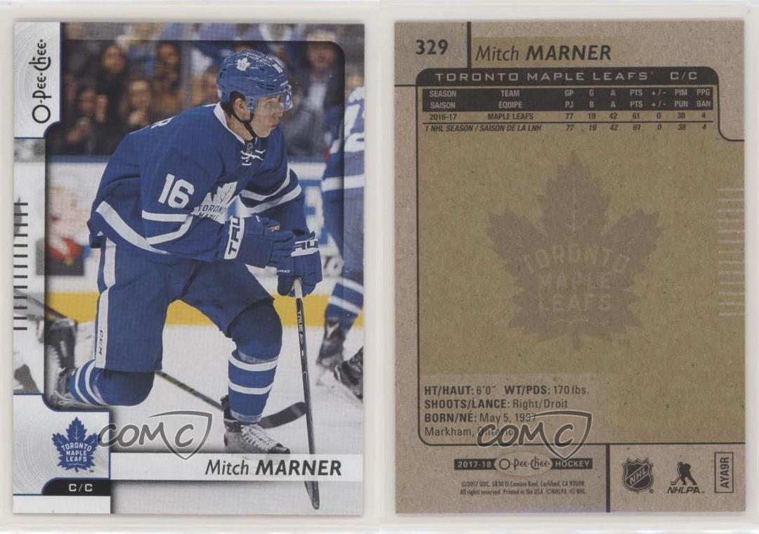 2017-18 O-Pee-Chee #329 Mitch Marner Toronto Maple Leafs Hockey Card