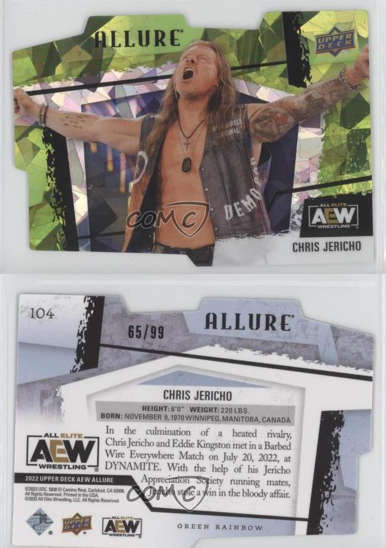 2022 Upper Deck Allure AEW Horizontal Green Rainbow /99 Chris Jericho #104