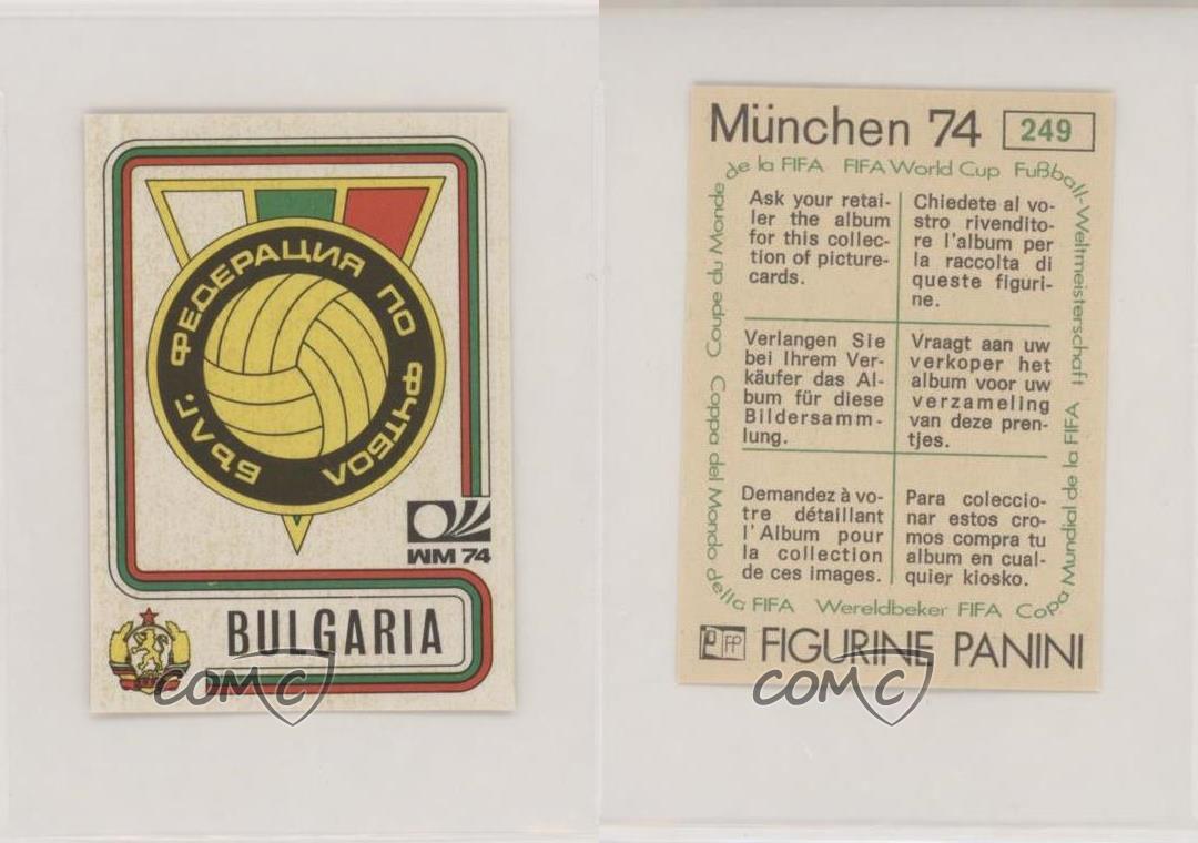 1974 Panini Figurine World Cup Munchen 74 Album Stickers Bulgaria #249 |  eBay
