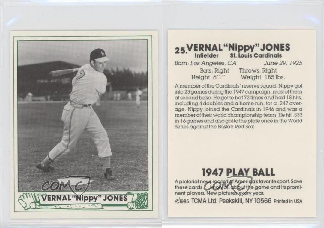 1985 TCMA 1947 Play Ball #25 Nippy Jones St. Louis Cardinals Baseball Card | eBay