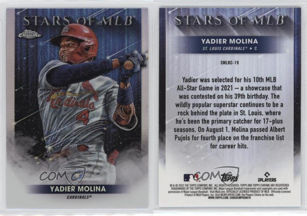 2022 Topps Serie 1 Estrellas de MLB Cromo Yadier Molina #SMLBC-19 - Imagen 5 de 6