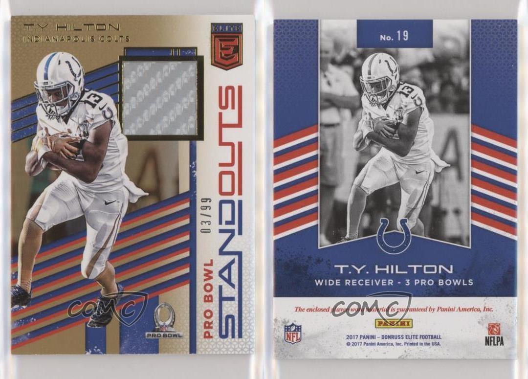 Donruss Elite Pro Bowl Standouts Prime 2017/99 TY Hilton #19 - Imagen 3 de 3