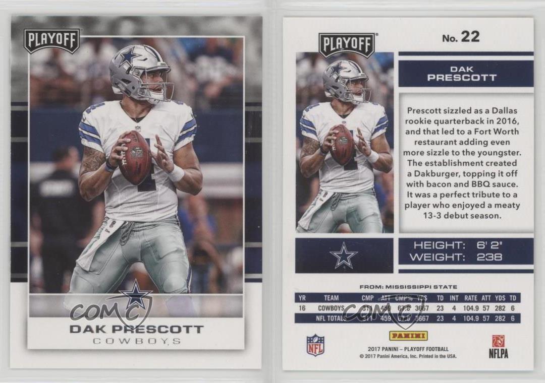 2017 Panini Playoff Dak Prescott #22 - Picture 4 of 4