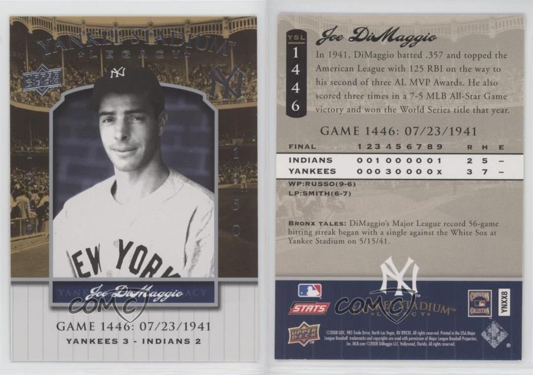 2008 soldes Upper Deck Yankee Stadium Legacy Joe DiMaggio #YSL1446 HOF