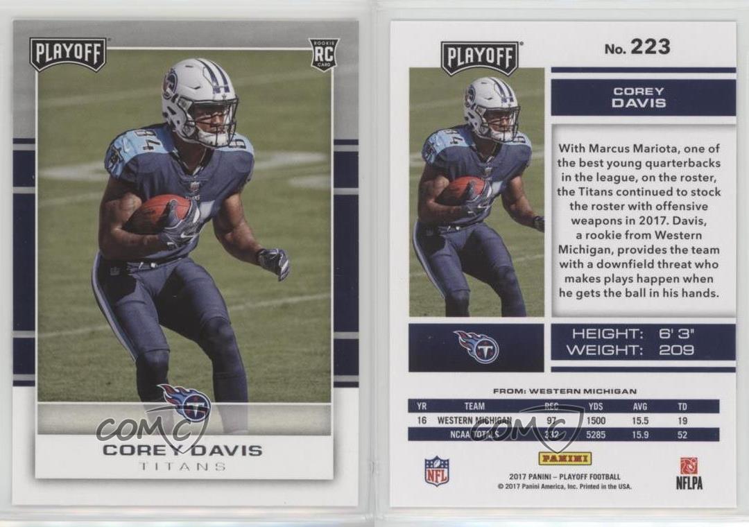 2017 Panini Playoff #223 Corey Davis Rookies Tennessee Titans RC Rookie Card