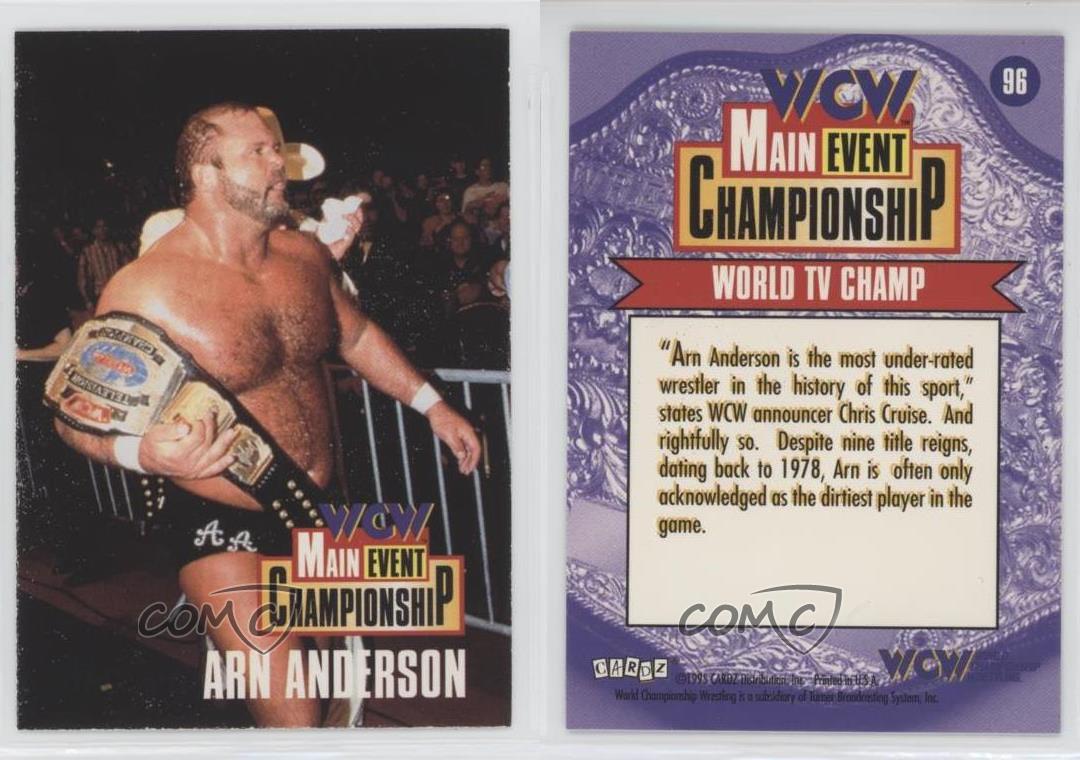 Arn Anderson Signed 1995 Cardz WCW Main Event Card #96 BAS COA WWE AEW Autograph 