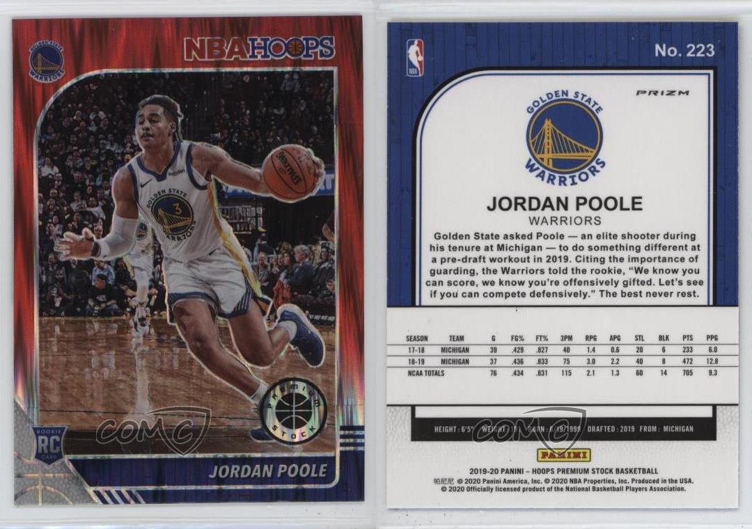 その他 2019 NBA Hoops Jordan Poole Autographed Jordan Poole 2019 Optic #169 Rated Rookie Signatures Price