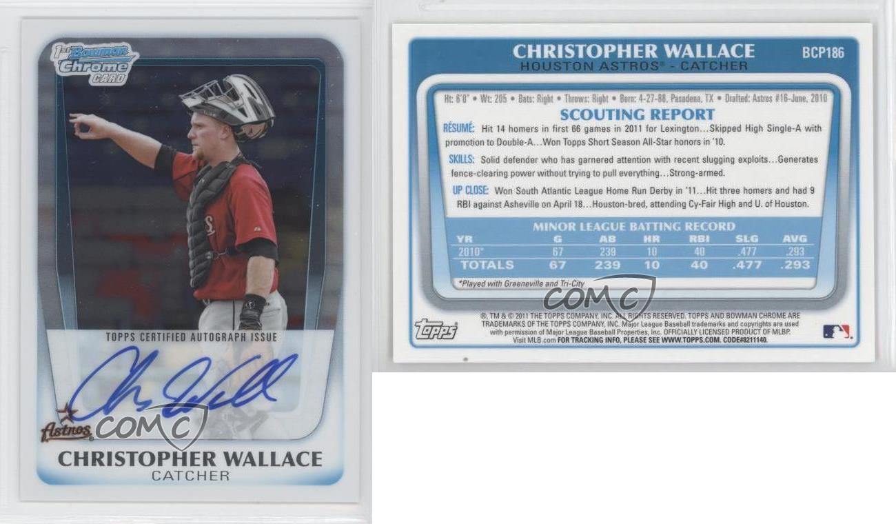 2011 Bowman Chrome Prospects Auto Christopher Wallace #BCP186 Auto