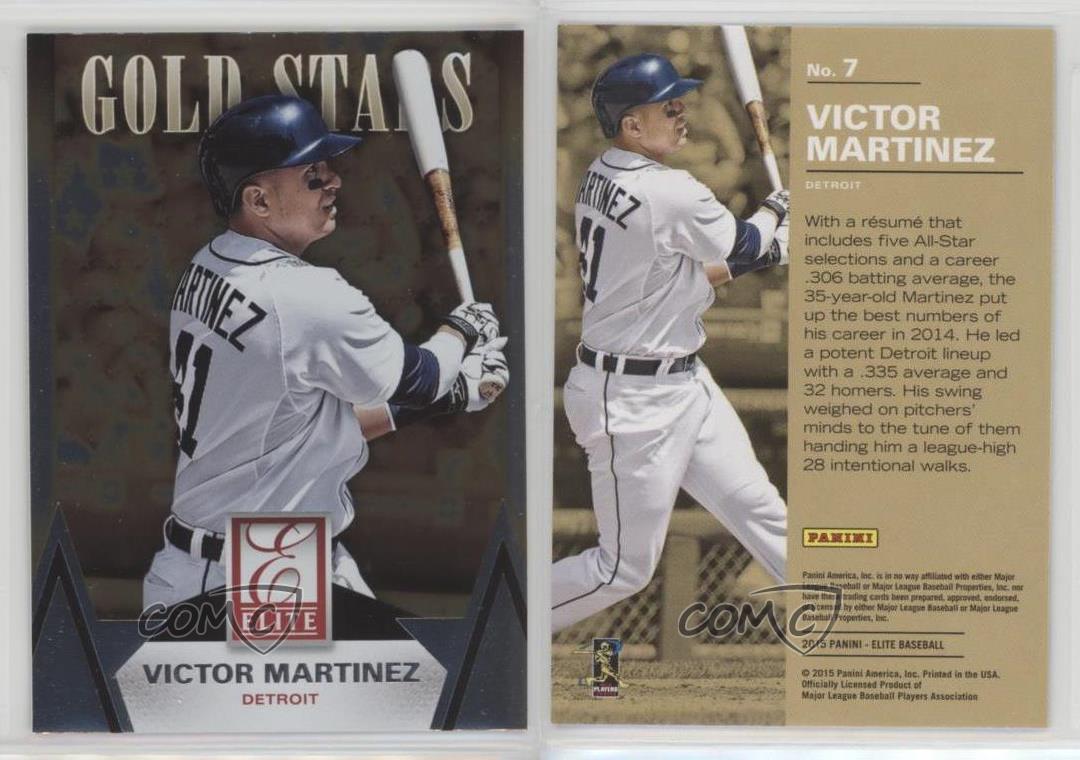 2015 Panini Elite Baseball Gold Stars Insert Insert #7 Victor Martinez Tigers 