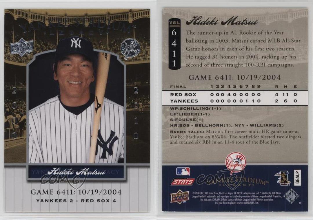 2008 magasin Upper Deck Yankee Stadium Legacy Hideki Matsui #YSL6411