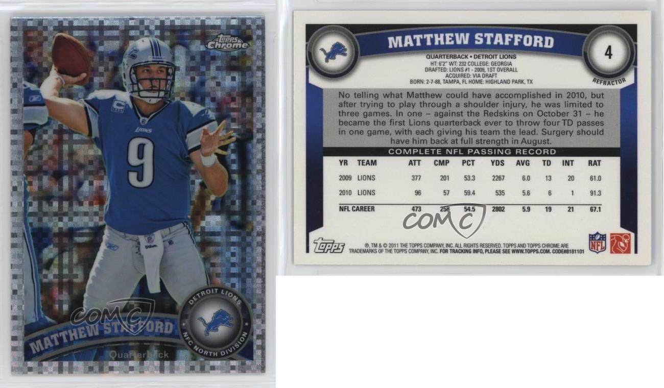 2011 Topps Chrome X-Fractor Matthew Stafford #4