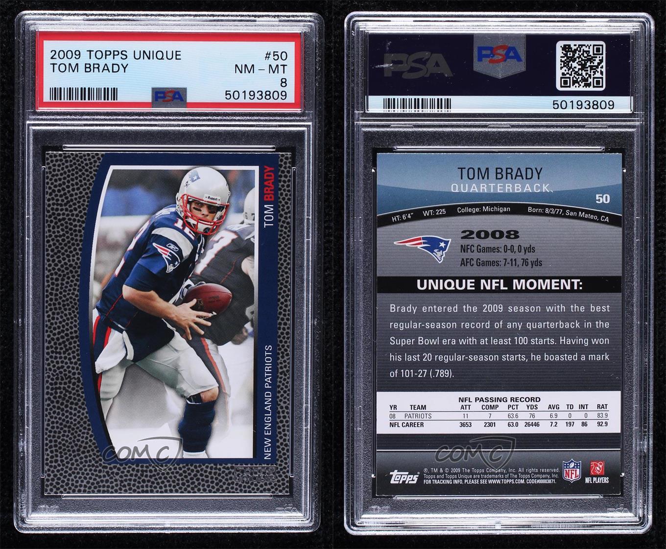 2009 Topps Unique Tom Brady outlet #50 PSA 8