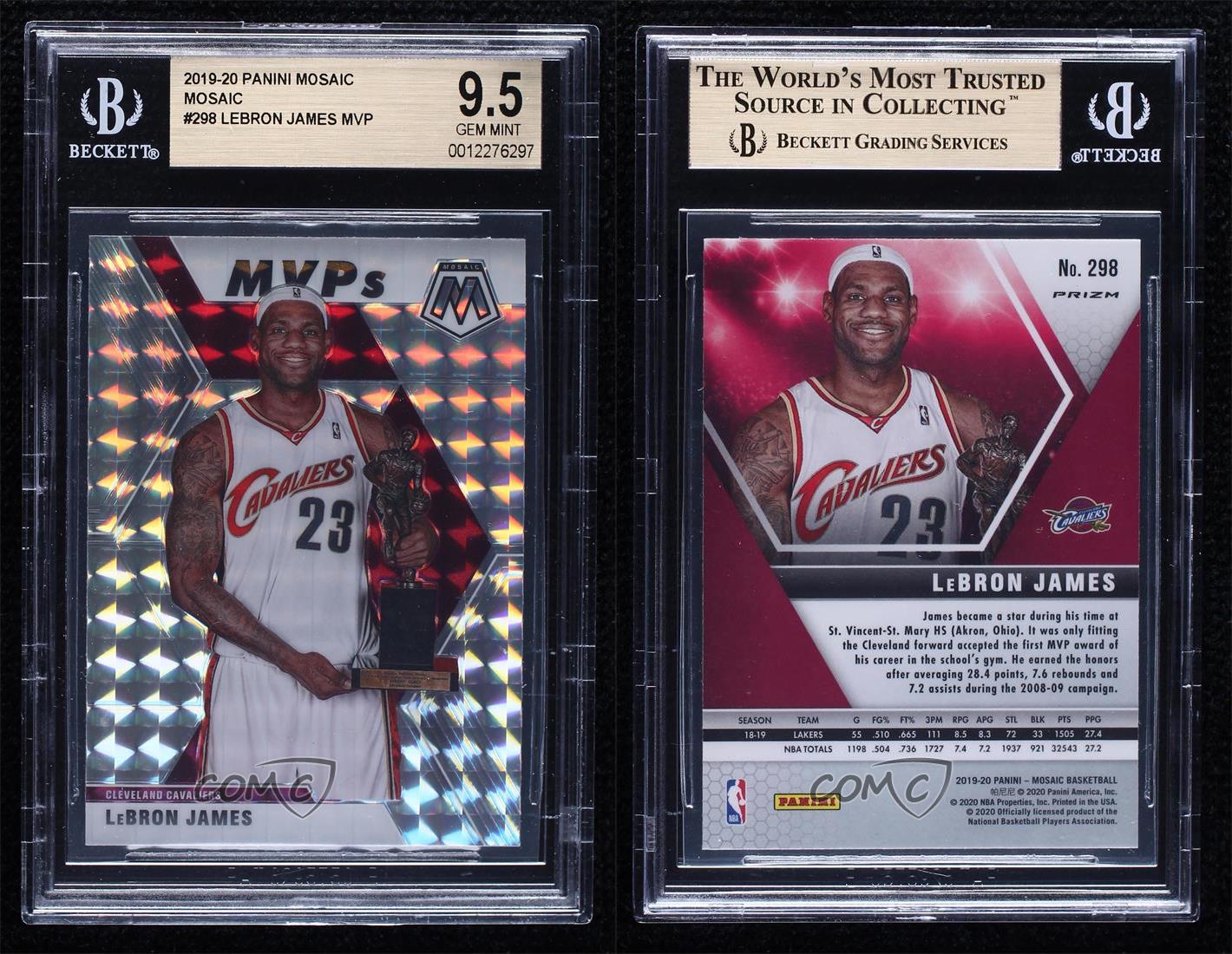 2019-20 Panini Mosaic MVPs Silver Prizm LeBron James #298 BGS 9.5 GEM MINT