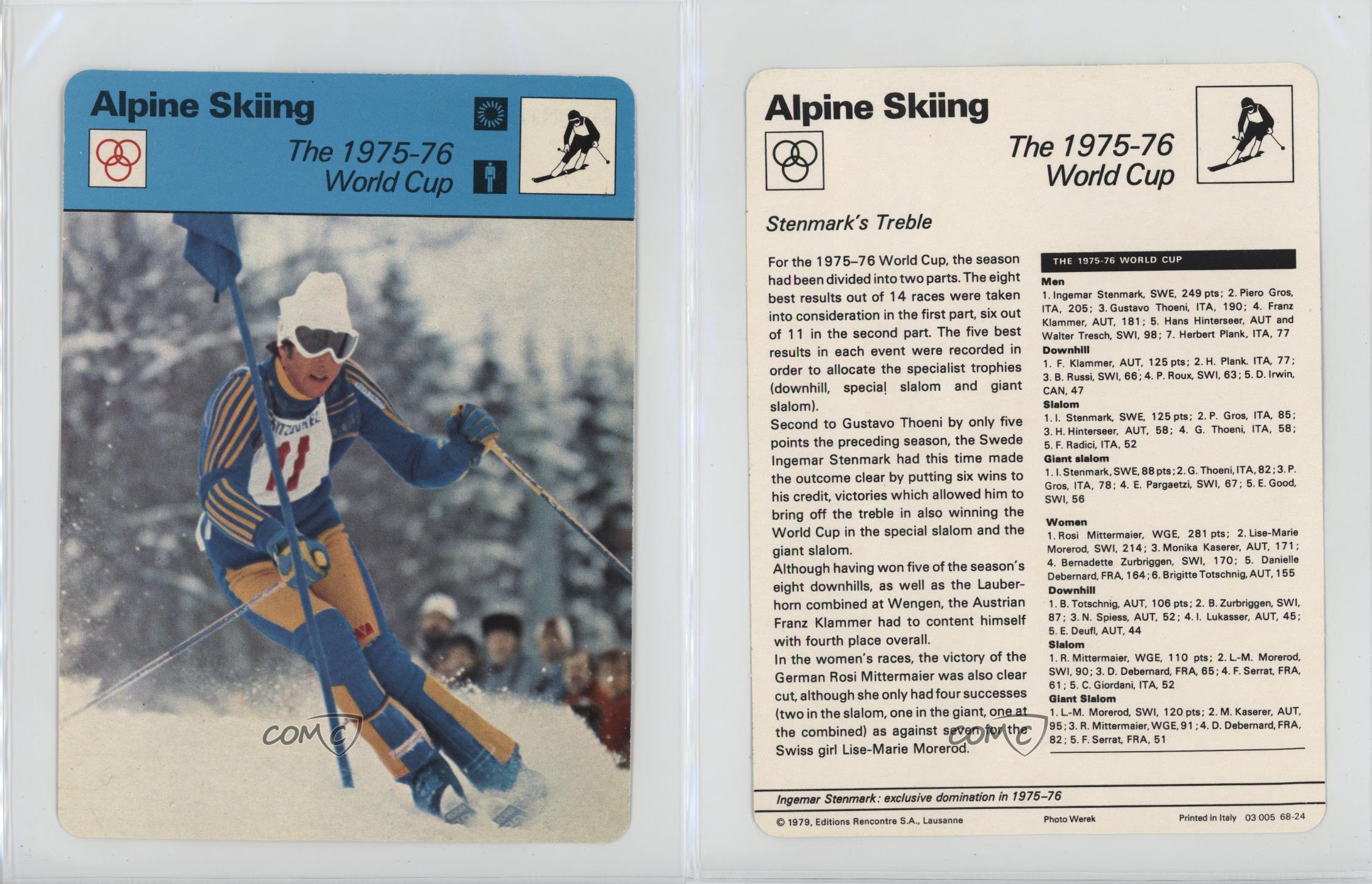 1977-79 Sportscasters Série 68 Ski remise Alpin Lausanne Ingemar Stenmark #68-24
