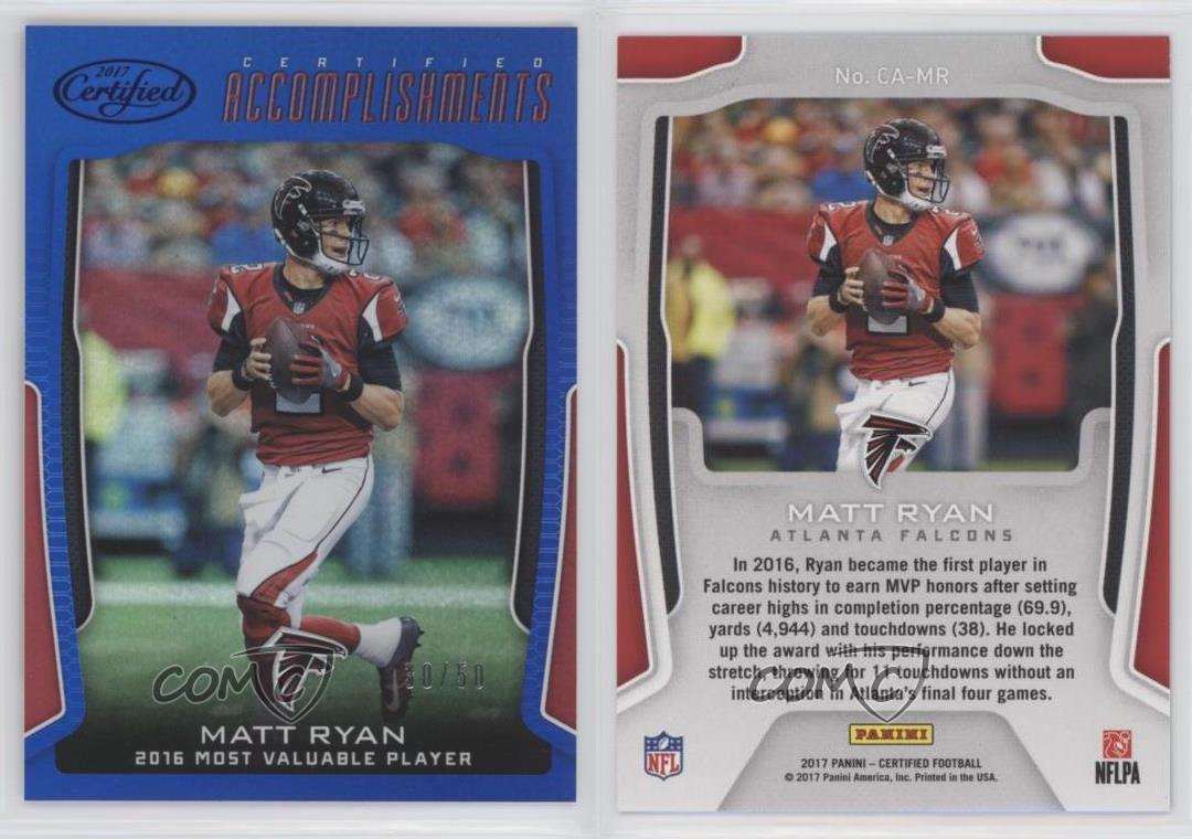 2017 Certified Certified Accomplishments Mirror Blue /50 Matt Ryan #CA-MR