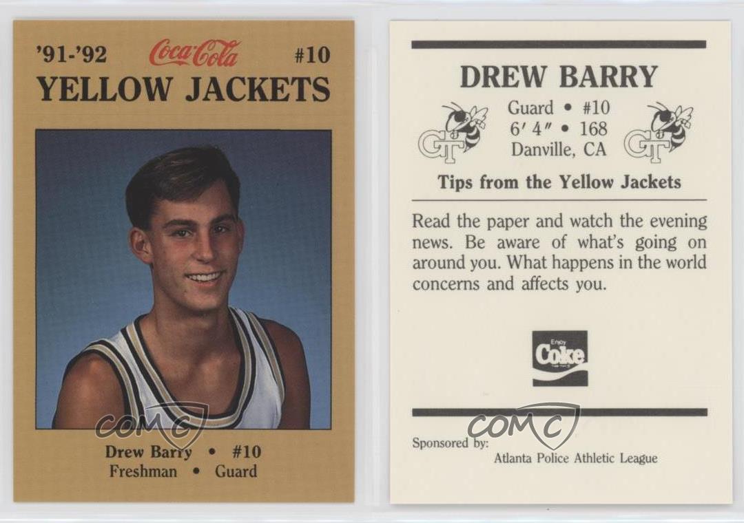 Giacche gialle 1991-92 Coca-Cola Georgia Tech Polizia Drew Barry - Foto 3 di 4