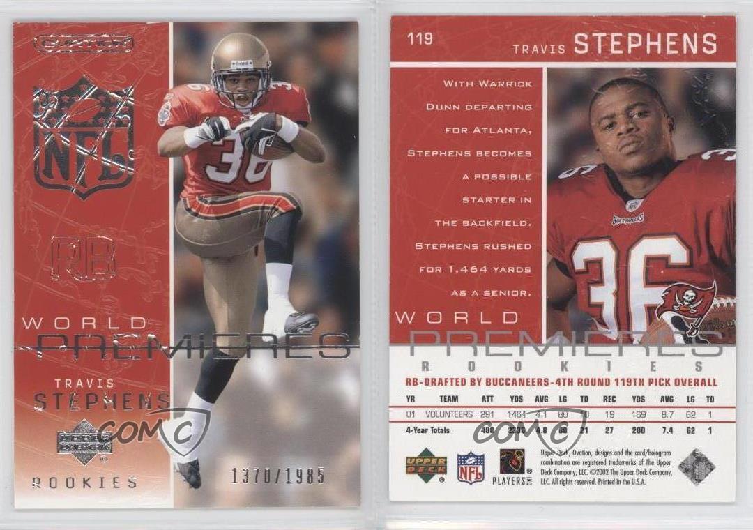 2002 Upper Deck Ovation World Premieres /1985 Travis Stephens #119 Rookie RC - Picture 4 of 4