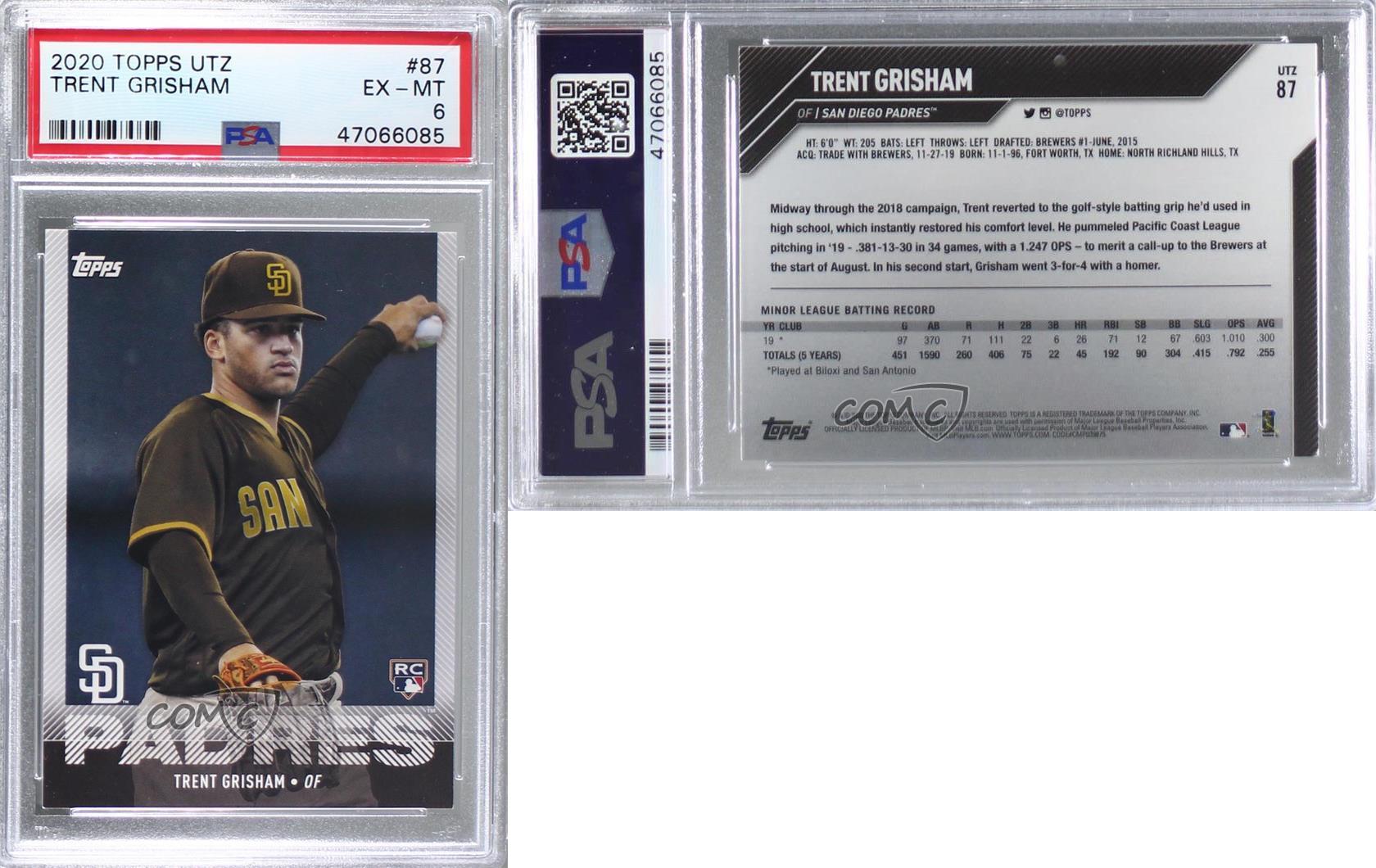 2020 Topps Utz Trent Grisham #UTZ87 PSA 6 Rookie RC