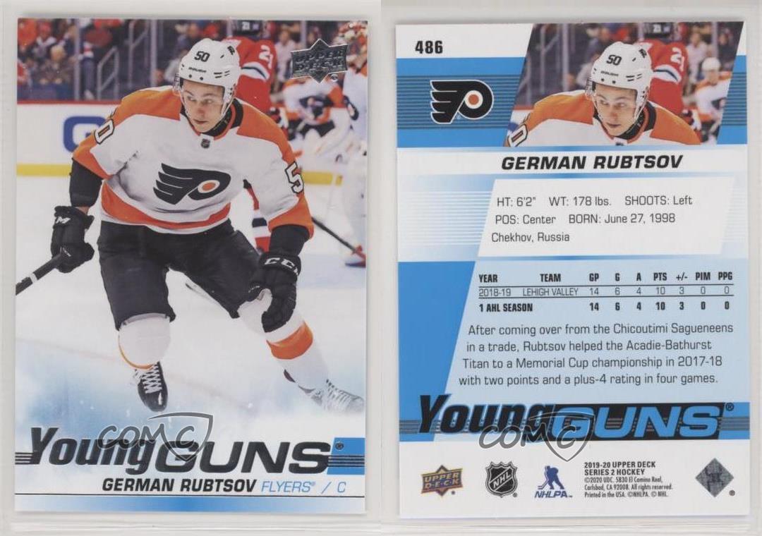 2019-20 Upper Deck Young Guns German Rubtsov #486 Rookie RC