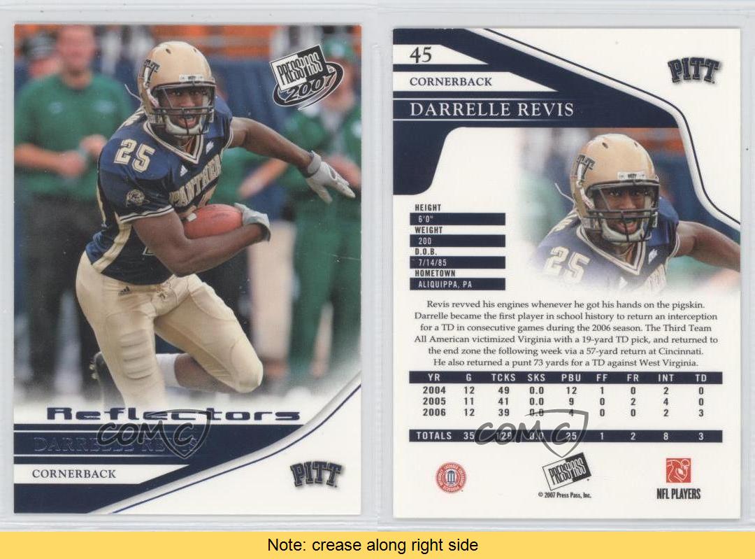 : 2007 Press Pass Football Rookie Card #45 Darrelle Revis Mint :  Collectibles & Fine Art