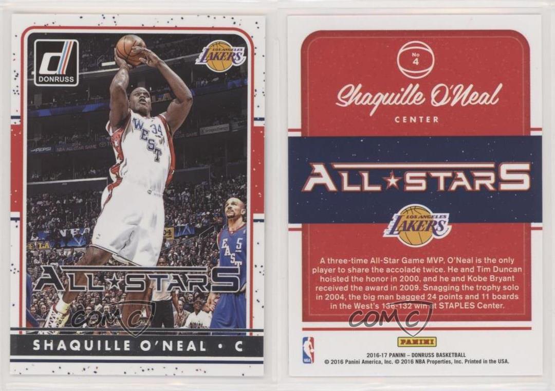 2016-17 Panini Donruss All-Stars Shaquille O'Neal #4 HOF