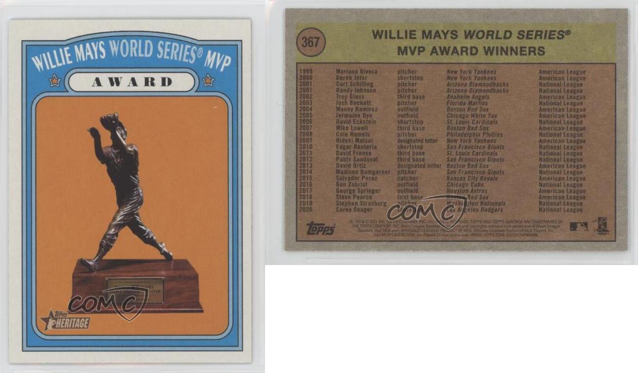 2021 Topps Heritage #367 Willie Mays World Series MVP Award