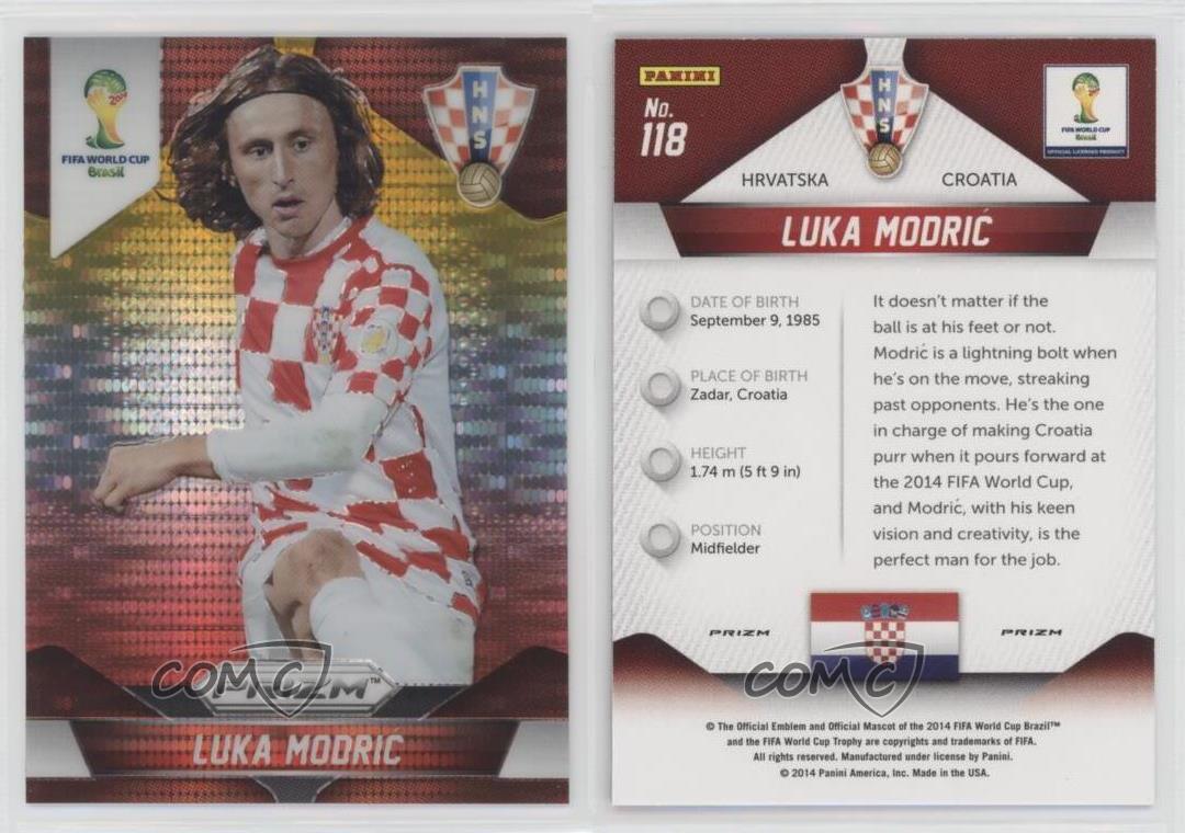 Base # 118 Luka Modric PRIZM Panini Prizm World Cup 2014 