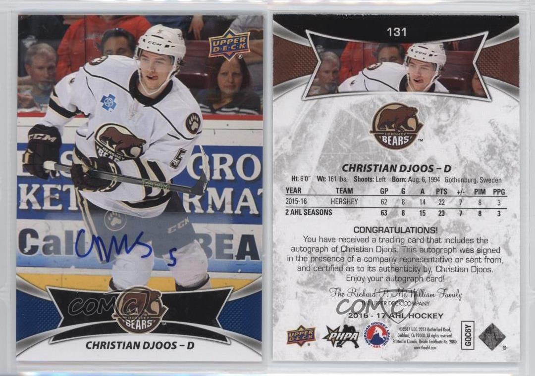 2016-17 Upper Deck AHL Auto SP Christian Djoos #131 Auto