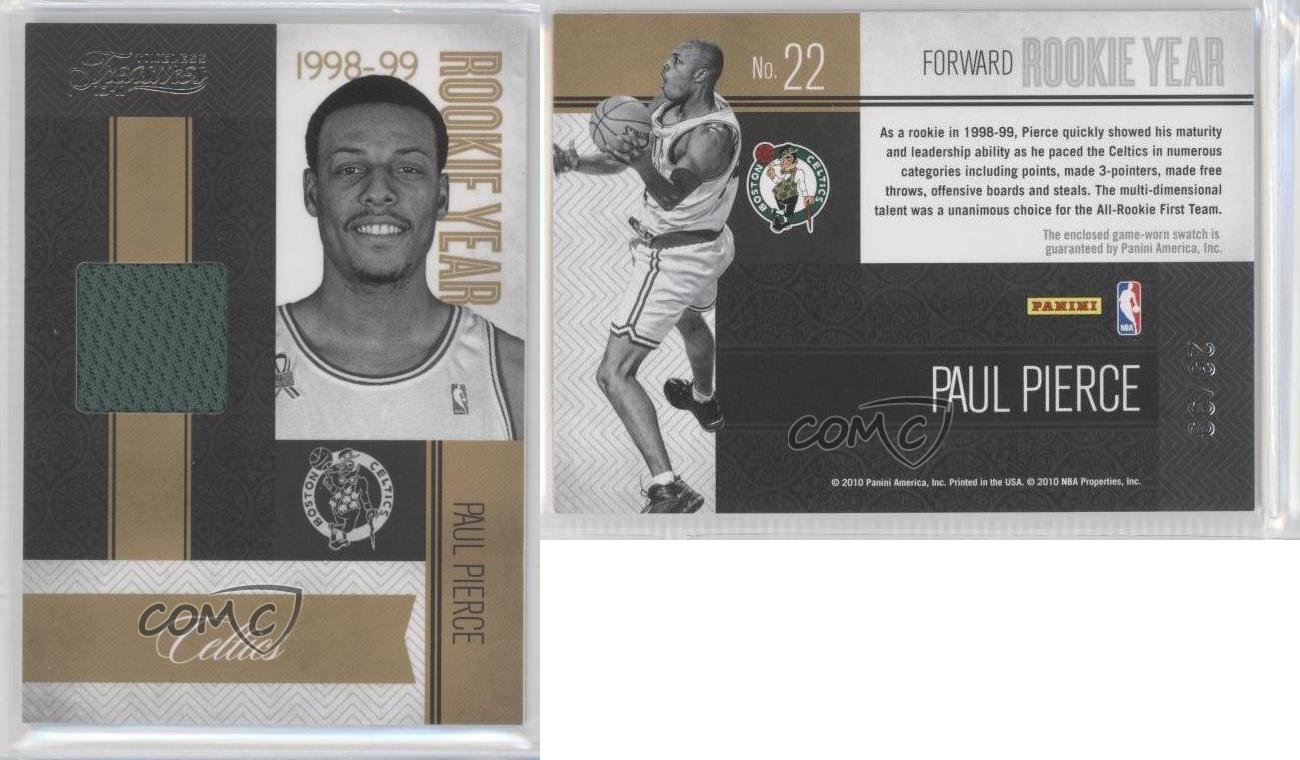 2010-11 Timeless Treasures Rookie Year Materials /99 Paul Pierce #22 HOF